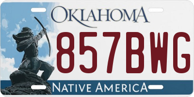 OK license plate 857BWG
