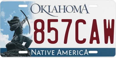 OK license plate 857CAW