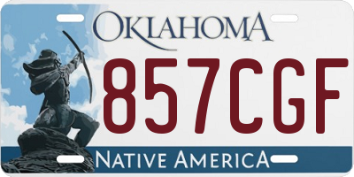OK license plate 857CGF