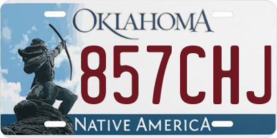 OK license plate 857CHJ