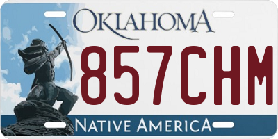 OK license plate 857CHM