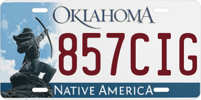 OK license plate 857CIG