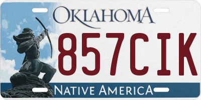 OK license plate 857CIK