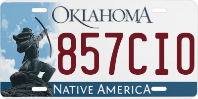 OK license plate 857CIO
