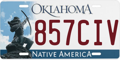 OK license plate 857CIV