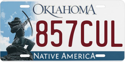 OK license plate 857CUL