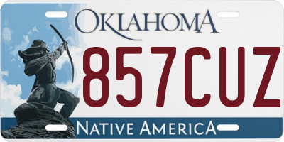 OK license plate 857CUZ