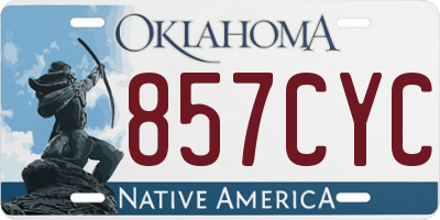 OK license plate 857CYC