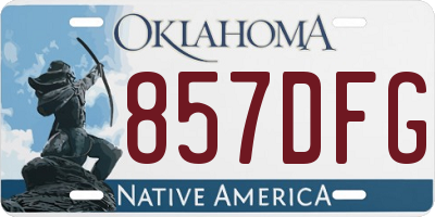 OK license plate 857DFG