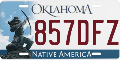 OK license plate 857DFZ