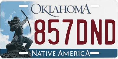 OK license plate 857DND