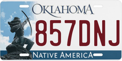 OK license plate 857DNJ