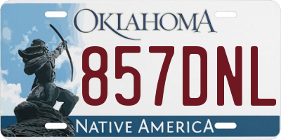OK license plate 857DNL