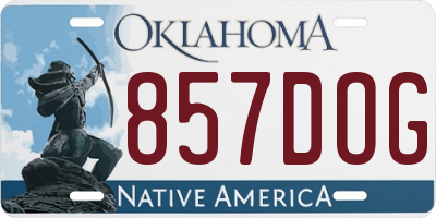 OK license plate 857DOG