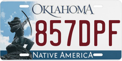 OK license plate 857DPF