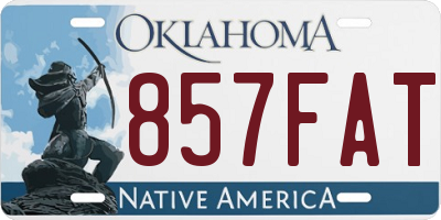 OK license plate 857FAT