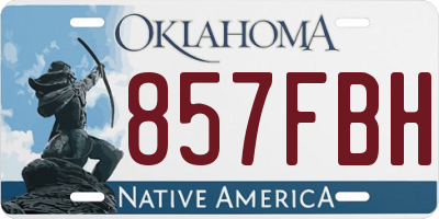 OK license plate 857FBH