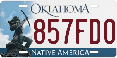 OK license plate 857FDO