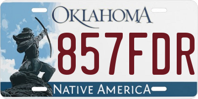 OK license plate 857FDR