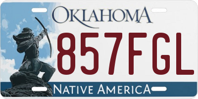 OK license plate 857FGL