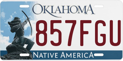 OK license plate 857FGU