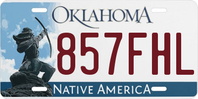 OK license plate 857FHL