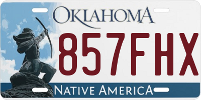 OK license plate 857FHX
