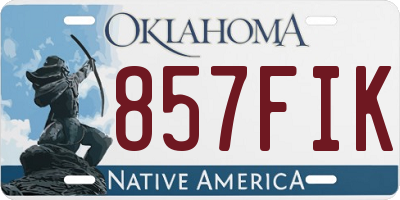 OK license plate 857FIK