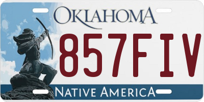 OK license plate 857FIV