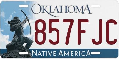 OK license plate 857FJC