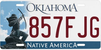 OK license plate 857FJG