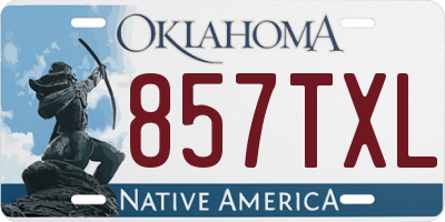OK license plate 857TXL