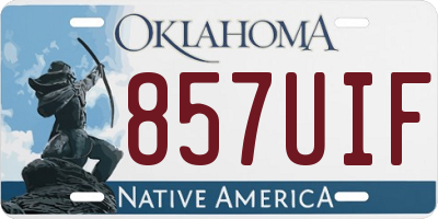 OK license plate 857UIF