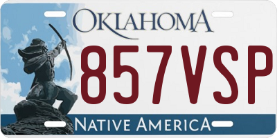 OK license plate 857VSP