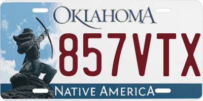 OK license plate 857VTX