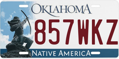 OK license plate 857WKZ