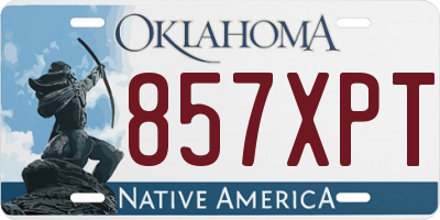 OK license plate 857XPT