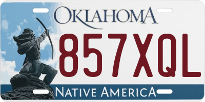 OK license plate 857XQL