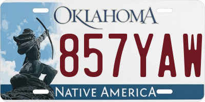OK license plate 857YAW