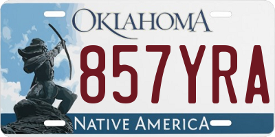OK license plate 857YRA