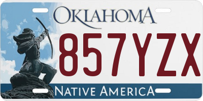 OK license plate 857YZX