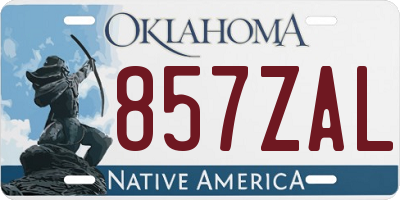 OK license plate 857ZAL