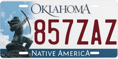 OK license plate 857ZAZ