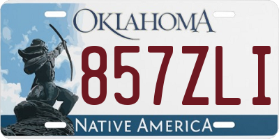 OK license plate 857ZLI