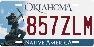 OK license plate 857ZLM