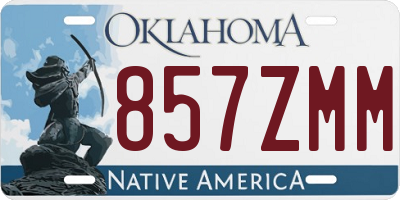 OK license plate 857ZMM