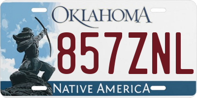 OK license plate 857ZNL