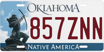 OK license plate 857ZNN