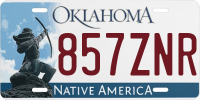 OK license plate 857ZNR