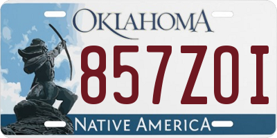 OK license plate 857ZOI